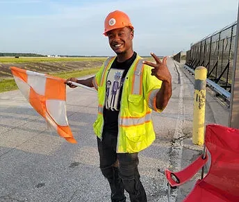 CLS airport ramp professional signaling on the tarmac